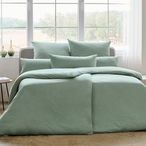 ESTELLA Mako Interlock Jersey Uni Bettwäsche | 100% Baumwolle | trocknerfest und bügelfrei | 155x220 cm + 80x80 cm | Farbe: Mint ESTELLA Mako Interlock Jersey Uni Bettwäsche | 100% Baumwolle | trocknerfest und bügelfrei | 155x220 cm + 80x80 cm | Farbe: Mint von ESTELLA