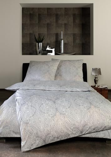 ESTELLA Mako Jersey Bettwäsche 135x200 Elias Silber Ornamente 6422-820 von ESTELLA