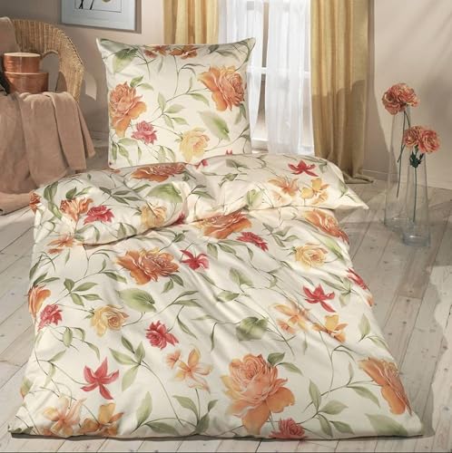 ESTELLA Mako Jersey Interlock Bettwäsche Sophia Farbe: Apricot 135x200 + 80x80 cm von ESTELLA
