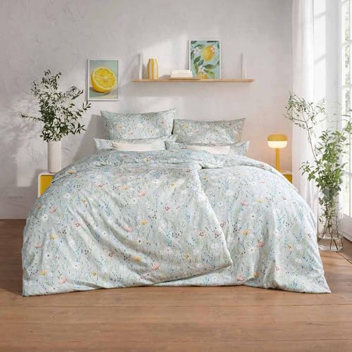 ESTELLA Mako-Satin Bettwäsche 200x200 Celeste grün Blumenwiese Sommer 7961-530 ESTELLA Mako-Satin Bettwäsche 200x200 Celeste grün Blumenwiese Sommer 7961-530 von ESTELLA