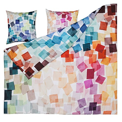 ESTELLA Mako-Satin Bettwäsche Puzzle Multicolor 1 Bettbezug 135 x 200 cm + 1 Kissenbezug 80 x 80 cm von ESTELLA