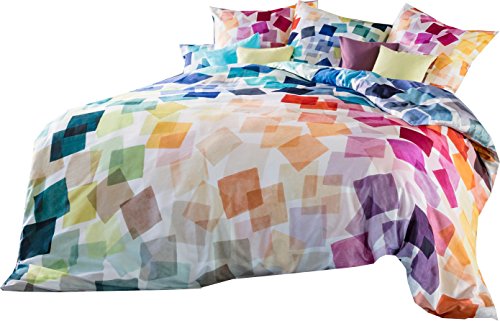 ESTELLA Mako-Satin Bettwäsche Puzzle Multicolor 1 Bettbezug 200 x 220 cm + 2 Kissenbezüge 80 x 80 cm von ESTELLA