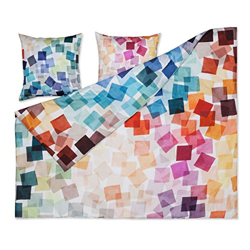 ESTELLA Mako-Satin Bettwäsche Puzzle Multicolor 1 Bettbezug 200 x 220 cm + 2 Kissenbezüge 80 x 80 cm von ESTELLA