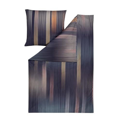 ESTELLA Mako-Satin Bettwäsche Wilma aubergine 1 Bettbezug 135 x 200 cm + 1 Kissenbezug 80 x 80 cm von ESTELLA