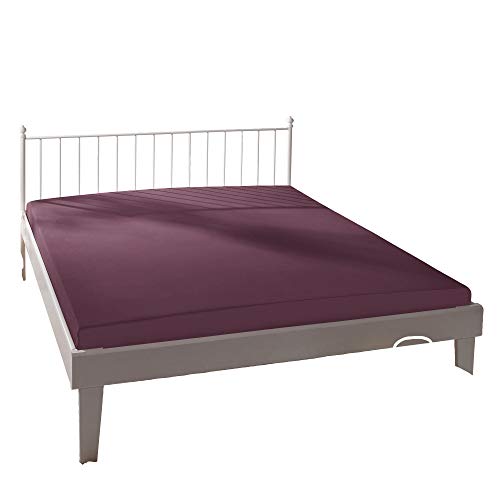 ESTELLA Spannbettlaken Mako-Feinjersey aubergine Größe 140x200 cm - 160x200 cm von ESTELLA