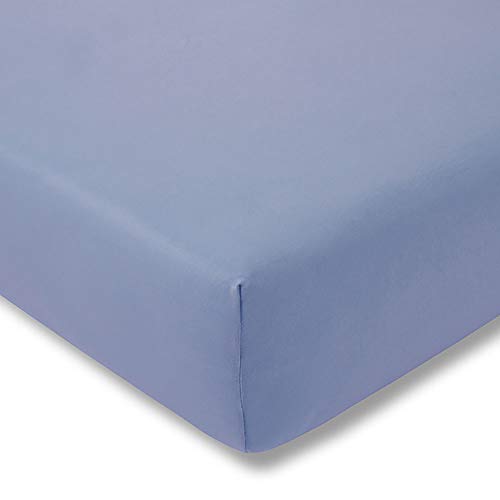 ESTELLA Spannbetttuch Feinjersey | Hellblau | 100x220 cm | passend für Matratzen 100 cm (Breite) x 220 cm (Länge) | trocknerfest und bügelfrei | 100% Baumwolle von ESTELLA