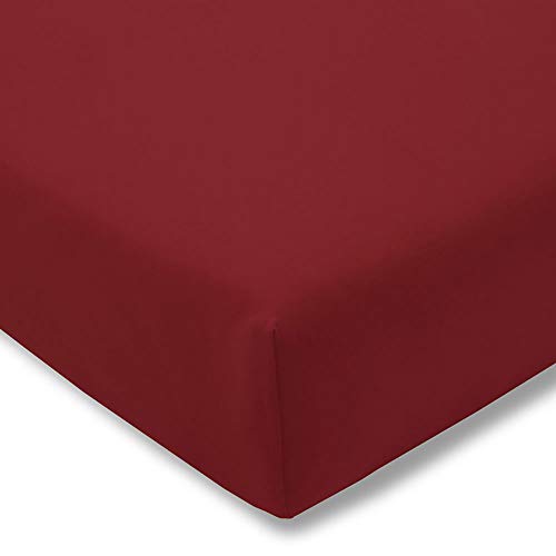 ESTELLA Spannbetttuch Feinjersey | Kirsch | 100x200 cm | passend für Matratzen 90-100 cm (Breite) x 190-200 cm (Länge) | trocknerfest und bügelfrei | 100% Baumwolle von ESTELLA