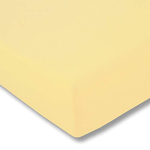 ESTELLA Spannbetttuch Feinjersey | Quitte | 150x200 cm | passend für Matratzen 140-160 cm (Breite) x 200 cm (Länge) | trocknerfest und bügelfrei | 100% Baumwolle von ESTELLA