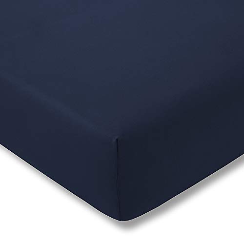 ESTELLA Spannbetttuch Feinjersey | Saphir | 100x220 cm | passend für Matratzen 100 cm (Breite) x 220 cm (Länge) | trocknerfest und bügelfrei | 100% Baumwolle von ESTELLA