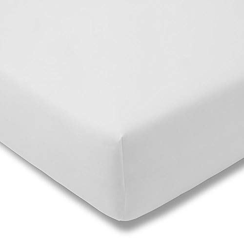 ESTELLA Spannbetttuch Feinjersey | Weiss | 100x220 cm | passend für Matratzen 100 cm (Breite) x 220 cm (Länge) | trocknerfest und bügelfrei | 100% Baumwolle von ESTELLA