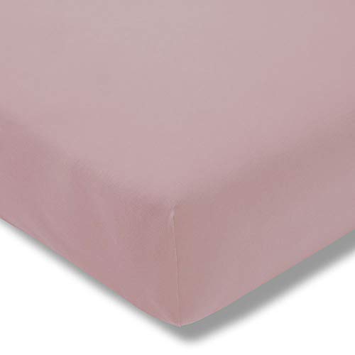 ESTELLA Spannbetttuch Feinjersey | Rosa | 100x200 cm | passend für Matratzen 90-100 cm (Breite) x 190-200 cm (Länge) | trocknerfest und bügelfrei | 100% Baumwolle von ESTELLA