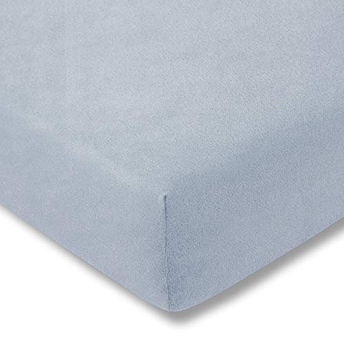 ESTELLA Spannbetttuch Samt Velours | Wolke | Frottee | 150x200 cm | passend für Matratzen 140-160 cm (Breite) x 200 cm (Länge) | trocknerfest und bügelfrei | 80% Baumwolle 20% Polyester von ESTELLA