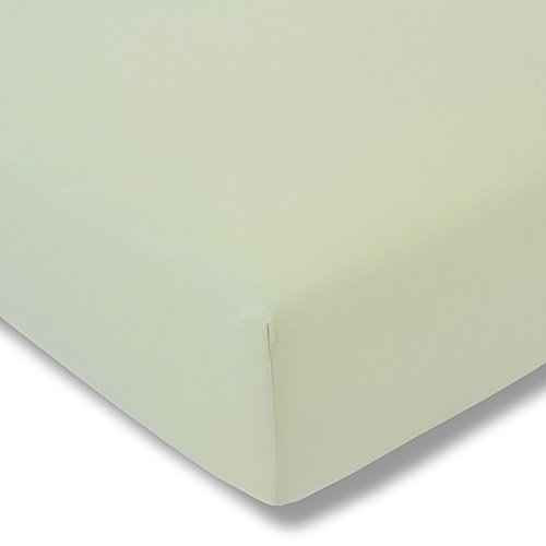 ESTELLA Topper-Spannbetttuch Zwirnjersey | Verde | 180-200x200 cm | passend für Topperhöhen von 7-10 cm | trocknerfest und bügelfrei | 97% Baumwolle 3% Elastan von ESTELLA