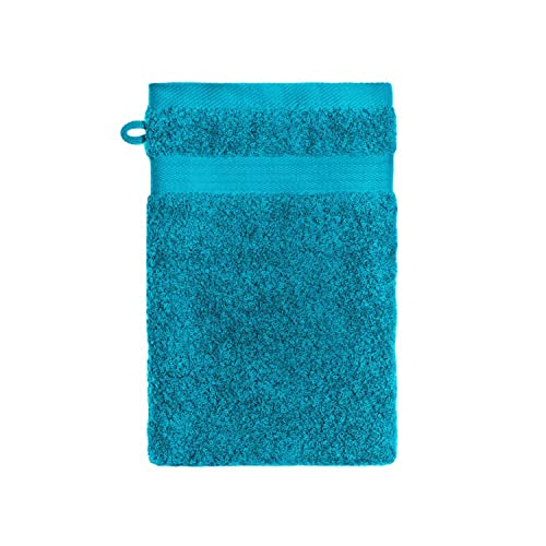 ESTELLA Waschhandschuh Luxor | blau | 16x21 cm | Wohlfühl-Frottierserie aus 100% Baumwolle in 600 g/m² Qualität | trocknergeeignet | flauschig und saugstark | ideal fürs Badezimmer oder Spa von ESTELLA