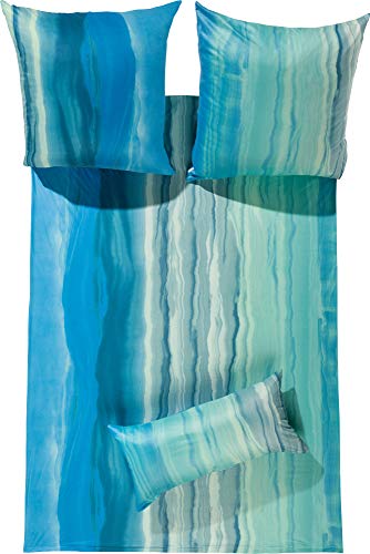Estella Bettwäsche Nika Interlock-Jersey türkis Größe 155x200 cm (80x80 cm) von ESTELLA