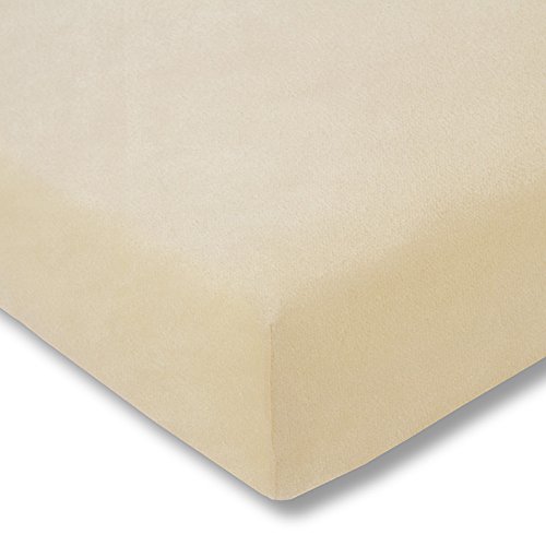 Estella Frottee Samt-Velours Spannbetttuch in Markenqualität | 80% Baumwolle + 20% Polyester Spannbettlaken 180x200-200x200 cm | Farbe: Natur (230) von ESTELLA