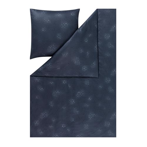 Estella Mako Interlock Jersey Bettwäsche Pippa Indigo 1 Bettbezug 155 x 200 cm + 1 Kissenbezug 80 x 80 cm von ESTELLA