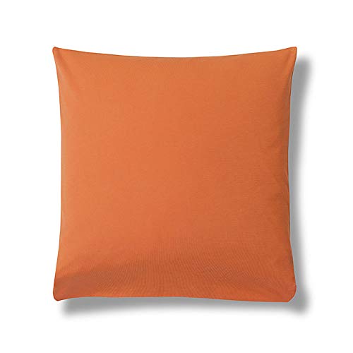 ESTELLA Kissenbezug Feinjersey | Terracotta | 40x40 cm | ideale Passform und praktischer Reißverschluss | trocknerfeste und bügelfreie Kissenhülle aus 100% Baumwolle von ESTELLA