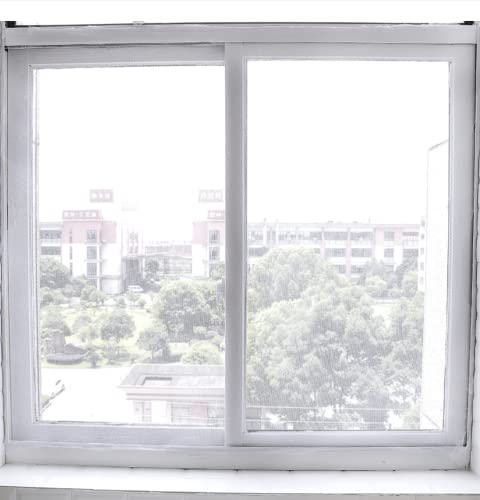 Fliegengitter Fenster, zuschneidbar, 100 cm x 120 cm, Insektenschutz, Mückenschutz, mit Klebeband, feines Netz, Fenster ohne Bohren – Weiß, transparent von ESTER