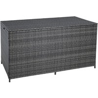 Estexo - Auflagenbox Poly Rattan 870 Liter xxl Kissenbox Aufbewahrungsbox Anthrazit-Grau von ESTEXO