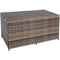 Estexo - Auflagenbox Poly Rattan 870 Liter xxl Kissenbox Aufbewahrungsbox Beige-Braun von ESTEXO