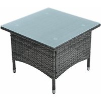 Beistelltisch Tisch Polyrattan Gartentisch Rattan Balkontisch Anthrazit-Grau von ESTEXO