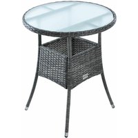 Estexo - Beistelltisch Tisch Polyrattan Gartentisch Rattan Balkontisch Rund Anthrazit von ESTEXO