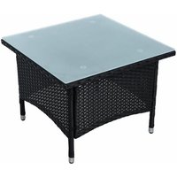Beistelltisch Tisch Polyrattan Gartentisch Rattan Balkontisch Teetisch Schwarz von ESTEXO