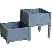 Estexo - Blumenbeet Hochbeet Gemüsebeet 77x40x44 cm Pflanzbeet Polyrattan Pflanzkasten Grau von ESTEXO