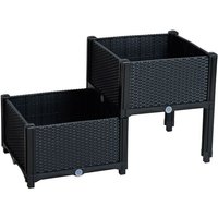 Blumenbeet Hochbeet Gemüsebeet 77x40x44 cm Pflanzbeet Polyrattan Pflanzkasten Schwarz Blumenbeet Hochbeet Gemüsebeet 77x40x44 cm Pflanzbeet Polyrattan Pflanzkasten Schwarz von ESTEXO