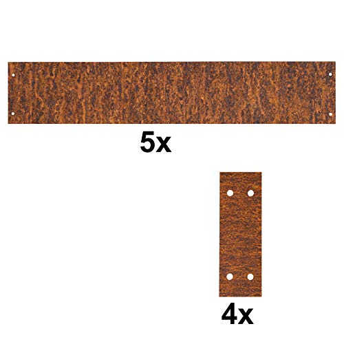 ESTEXO 5X Rasenkante aus Edel-Rost 100 cm Beeteinfassung Hochbeet Beetumrandung Mähkante Cortenstahl inkl. 4 Verbinder sowie Schrauben zur Befestigung ESTEXO 5X Rasenkante aus Edel-Rost 100 cm Beeteinfassung Hochbeet Beetumrandung Mähkante Cortenstahl inkl. 4 Verbinder sowie Schrauben zur Befestigung von ESTEXO