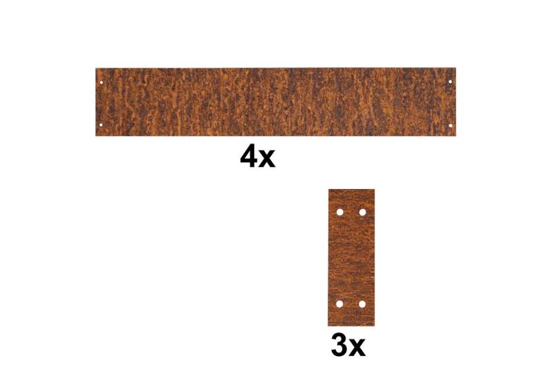 ESTEXO Beetumrandung Rasenkante Edel-Rost 4x Beeteinfassung + Verbinder Hochbeet Mähkante ESTEXO Beetumrandung Rasenkante Edel-Rost 4x Beeteinfassung + Verbinder Hochbeet Mähkante von ESTEXO