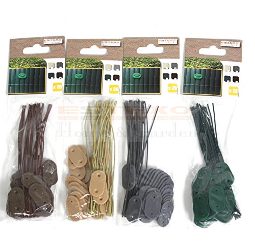 Estexo Befestigungsclips, Befestigungs Set, Draht für PVC Sichtschutzmatten, Sichtschutz (100, Grün) von ESTEXO