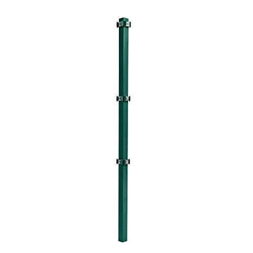 ESTEXO Doppelstabmattenzaun Gitterzaun Drahtgitter Garten-Zaun Stabmattenzaun Pfosten Zaunset Komplett-Set Erweiterungs-Set oder einzelne Pfosten oder Eckpfosten (RAL 6005 / Eckpfosten 130 cm) von ESTEXO