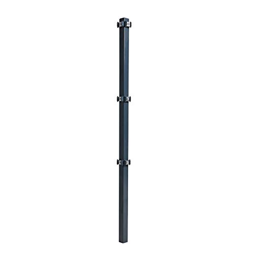 ESTEXO Doppelstabmattenzaun Gitterzaun Drahtgitter Garten-Zaun Stabmattenzaun Pfosten Zaunset Komplett-Set Erweiterungs-Set oder einzelne Pfosten oder Eckpfosten (RAL 7016 / Eckpfosten 130 cm) von ESTEXO