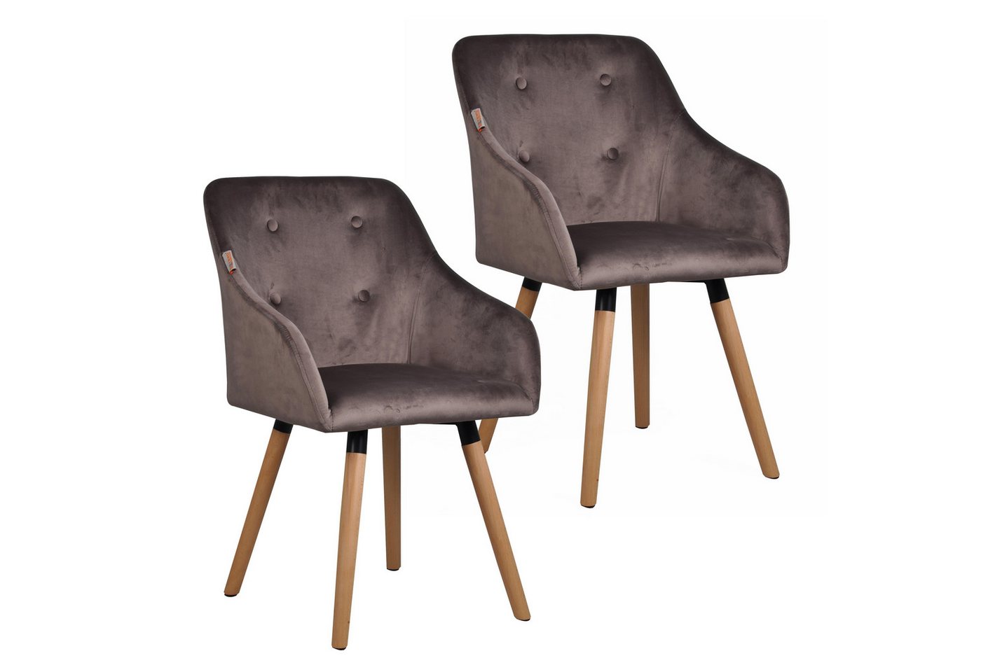 ESTEXO Esszimmerstuhl Küchenstuhl Stuhl 2er Set Vintage Essstuhl Stoff Dunkelgrau Samt ESTEXO Esszimmerstuhl Küchenstuhl Stuhl 2er Set Vintage Essstuhl Stoff Dunkelgrau Samt von ESTEXO