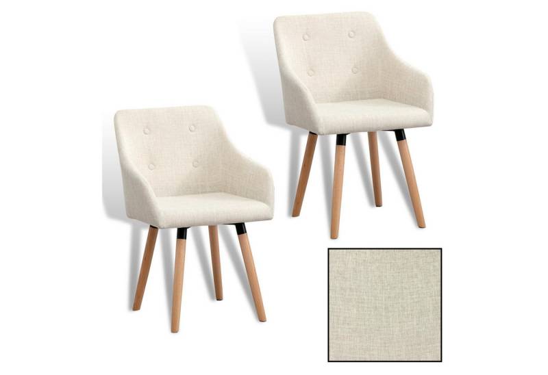 ESTEXO Esszimmerstuhl Küchenstuhl Stuhl 2er Set Vintage Essstuhl Stoffbezug Holz Beige ESTEXO Esszimmerstuhl Küchenstuhl Stuhl 2er Set Vintage Essstuhl Stoffbezug Holz Beige von ESTEXO