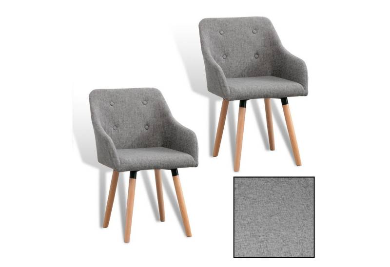 ESTEXO Esszimmerstuhl Küchenstuhl Stuhl 2er Set Vintage Essstuhl Stoffbezug Holz Grau ESTEXO Esszimmerstuhl Küchenstuhl Stuhl 2er Set Vintage Essstuhl Stoffbezug Holz Grau von ESTEXO