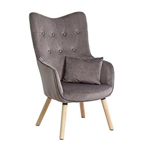 ESTEXO Fernsehsessel TV Sessel Lounge Relaxsessel Polstersessel Lesesessel Stoff Kissen Dunkelgrau Samt von ESTEXO