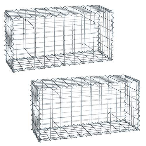 ESTEXO Gabionen im 2er Set 100x50x30 cm, inklusive Spiralen und Distanzhalter von ESTEXO