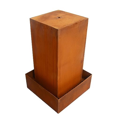 ESTEXO Gartenbrunnen Cortenstahl Brunnen Zierbrunnen Set Springbrunnen Rost 50x50x80 cm von ESTEXO