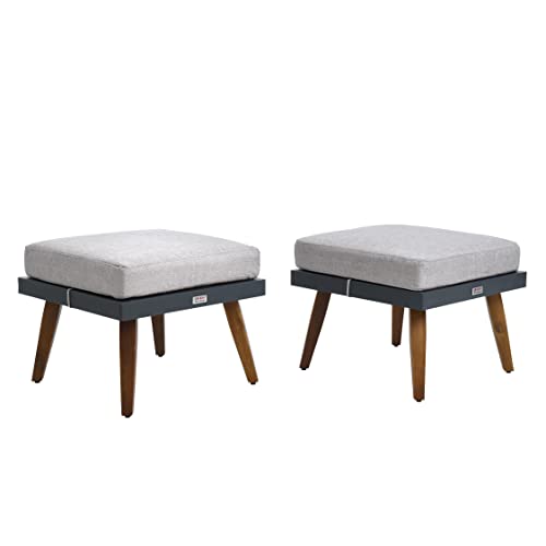 ESTEXO Gartenhocker Sitzhocker Hocker2er Set Gartenmöbel Balkonmöbel Outdoor Anthrazit von ESTEXO