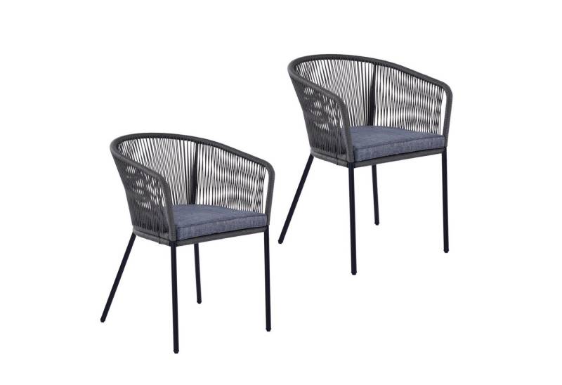 ESTEXO Gartenstuhl Gartenstuhl Lounge Stuhl 2er Set Gartensessel Rope Loungesessel Outdoo ESTEXO Gartenstuhl Gartenstuhl Lounge Stuhl 2er Set Gartensessel Rope Loungesessel Outdoo von ESTEXO