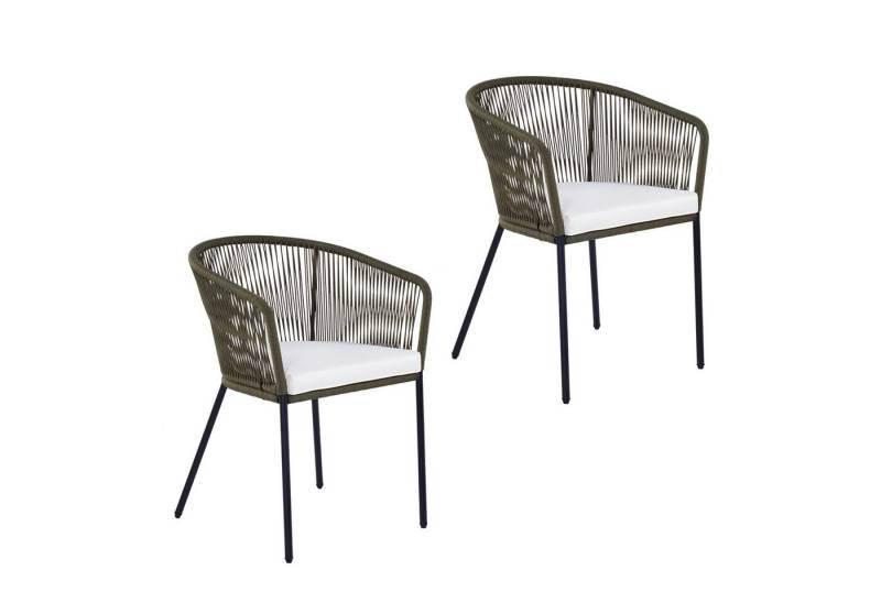 ESTEXO Gartenstuhl Gartenstuhl Lounge Stuhl 2er Set Gartensessel Rope Loungesessel Outdoo ESTEXO Gartenstuhl Gartenstuhl Lounge Stuhl 2er Set Gartensessel Rope Loungesessel Outdoo von ESTEXO