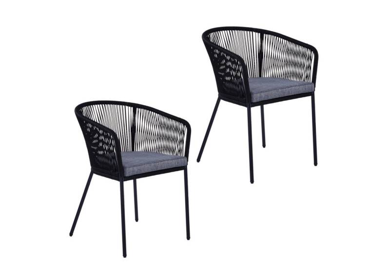 ESTEXO Gartenstuhl Gartenstuhl Lounge Stuhl 2er Set Gartensessel Rope Loungesessel Outdoo ESTEXO Gartenstuhl Gartenstuhl Lounge Stuhl 2er Set Gartensessel Rope Loungesessel Outdoo von ESTEXO