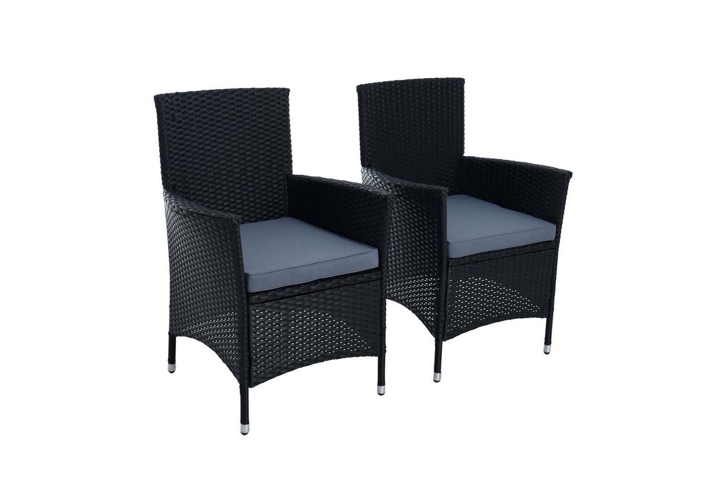 ESTEXO Gartenstuhl Rattan Gartensessel Polyrattan Stuhl 2er Set Garten Sessel Schwarz ESTEXO Gartenstuhl Rattan Gartensessel Polyrattan Stuhl 2er Set Garten Sessel Schwarz von ESTEXO