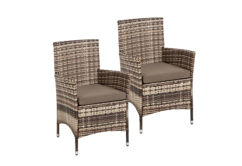 ESTEXO Gartenstuhl Rattan Gartensessel Polyrattan Stuhl 2er Set Sessel Beige-Braun ESTEXO Gartenstuhl Rattan Gartensessel Polyrattan Stuhl 2er Set Sessel Beige-Braun von ESTEXO