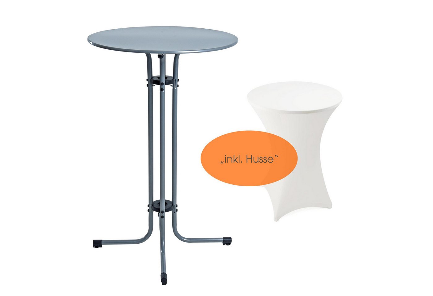 ESTEXO Gartentisch Stehtisch Bistrotisch Metall Garten Tisch Ø 70 cm Bartisch Grau inkl. von ESTEXO