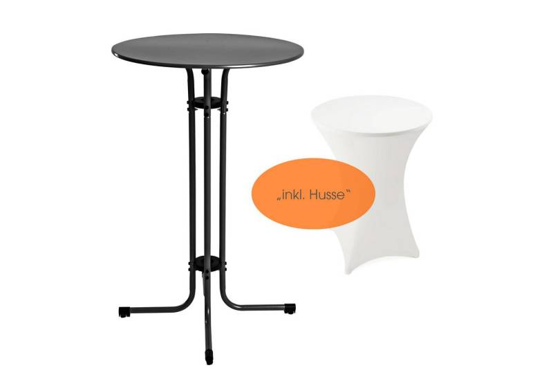 ESTEXO Gartentisch Stehtisch Bistrotisch Metall Garten Tisch Ø 70 cm Bartisch Schwarz ink von ESTEXO