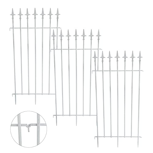 ESTEXO Gartenzaun Rankzaun Rankgitter 100x50 cm Eisen Spalier Metall Zaun Kletterhilfe Rankhilfe Antik-Weiß von ESTEXO